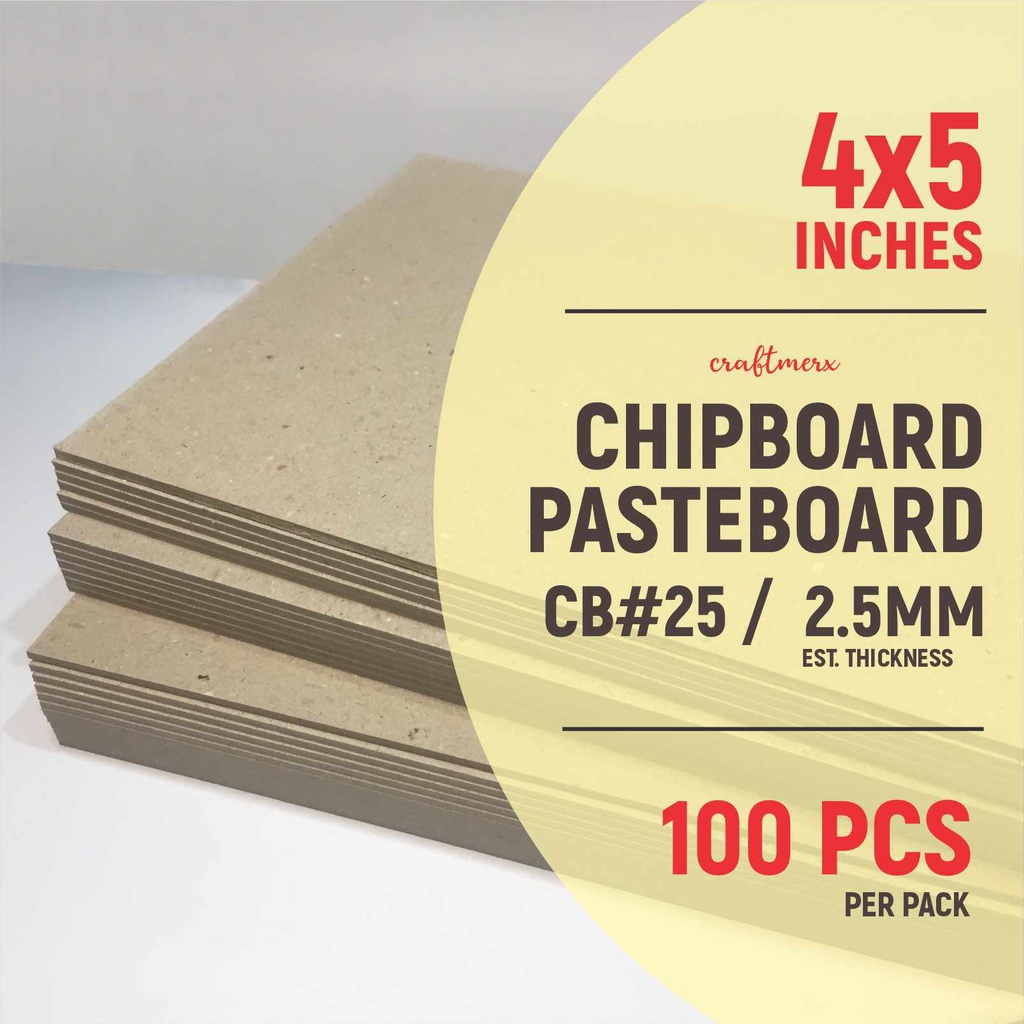 CHIPBOARD / PASTEBOARD 25. 4x5 inches, 2.5mm, 100 pcs photocard