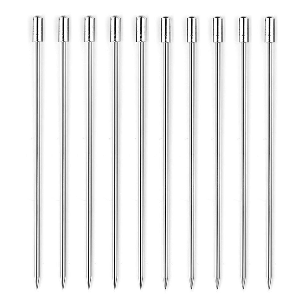 4Inch Stainless Steel Cocktail Pick Fruit Stick Martini Picks 10PCS