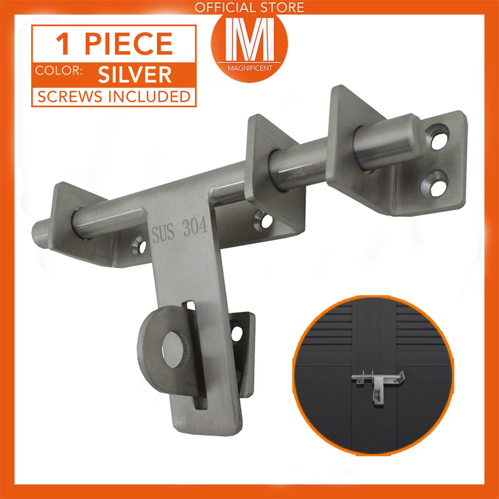Stainless Steel Gate Bolt with Mounting Screws Shopee Philippines