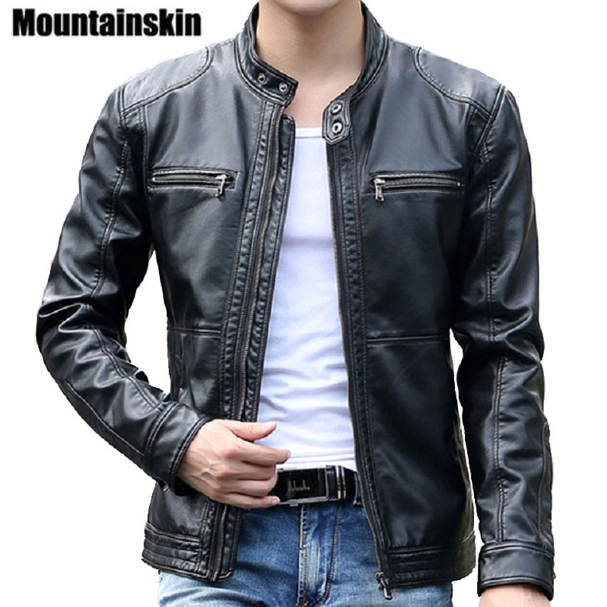 Men's Casual Motorcycle Genuine Cow Leather Jackets Coats Shopee