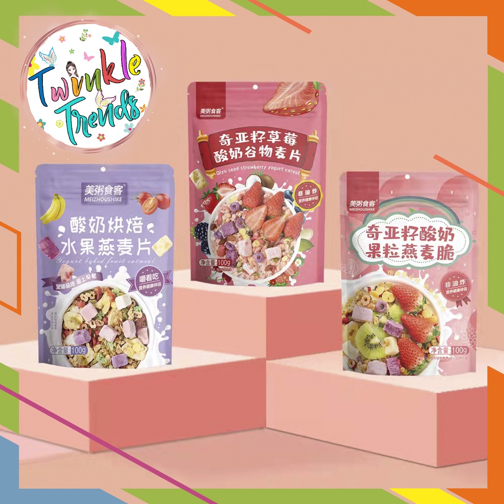 Diet Cereal Mixed Fruits Oatmeal Instant Breakfast Natural Healthy