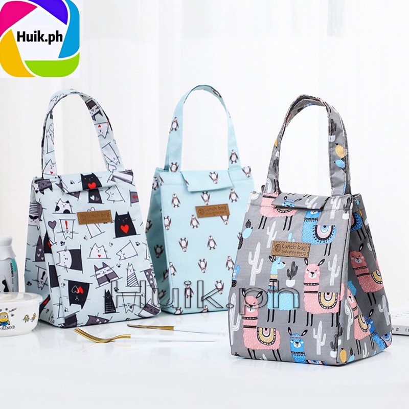 (Huik)Lunch box tote bag for outing food insulation bag thickened