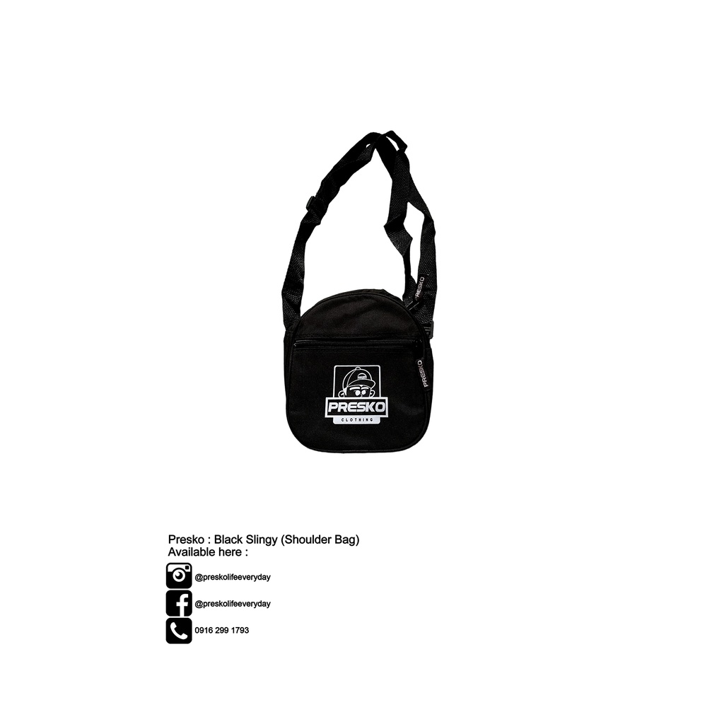 Presko Black Slingy (Shoulder Bag) Shopee Philippines