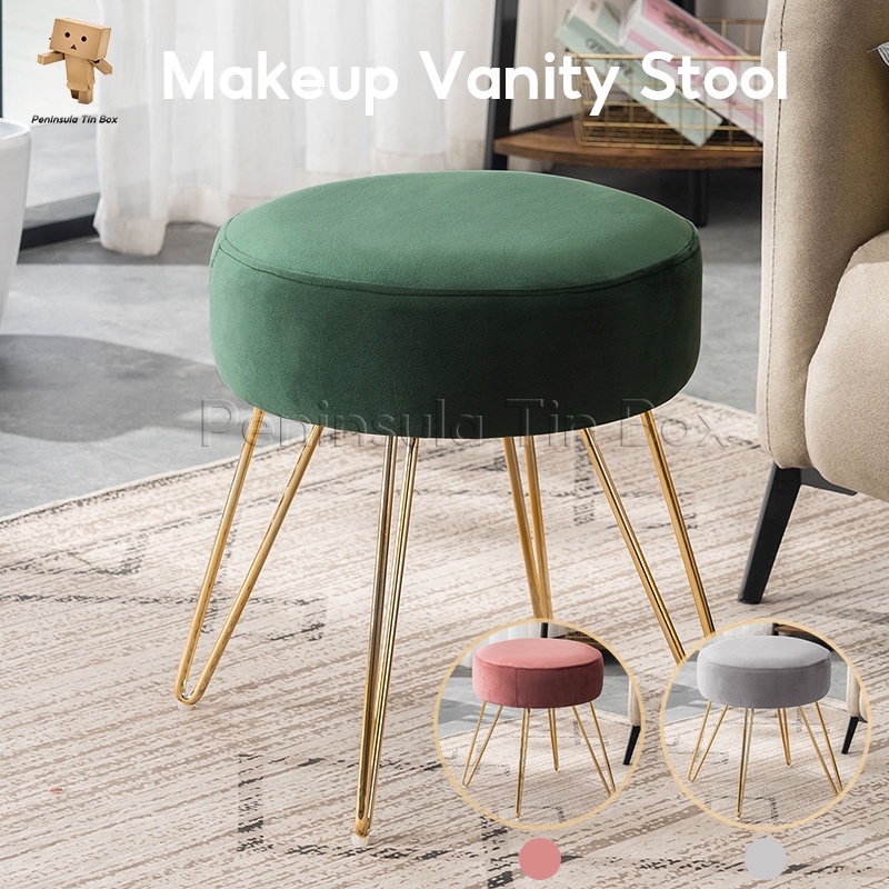 PH stock Velvet Ottoman Makeup Vanity Stool Contemporary Stoo Vanity