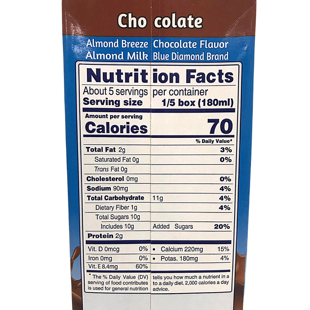 Chocolate Almond Milk Nutrition Facts Besto Blog