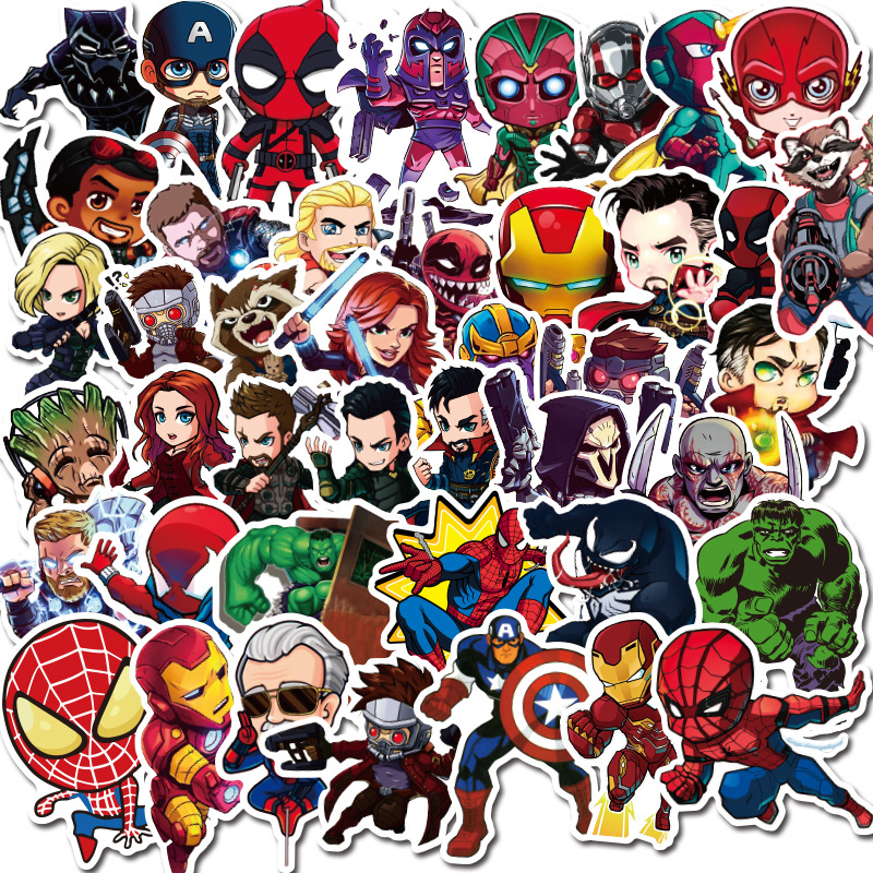 100 pcs DC Marvel Avengers Superhero Stickers Car Motorcycle Phone Laptop Luggage Graffiti
