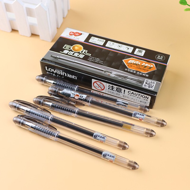 12pcs Gel Sign Pen Ballpen 0.5mm Smooth Writing Black Ink Gel Pen