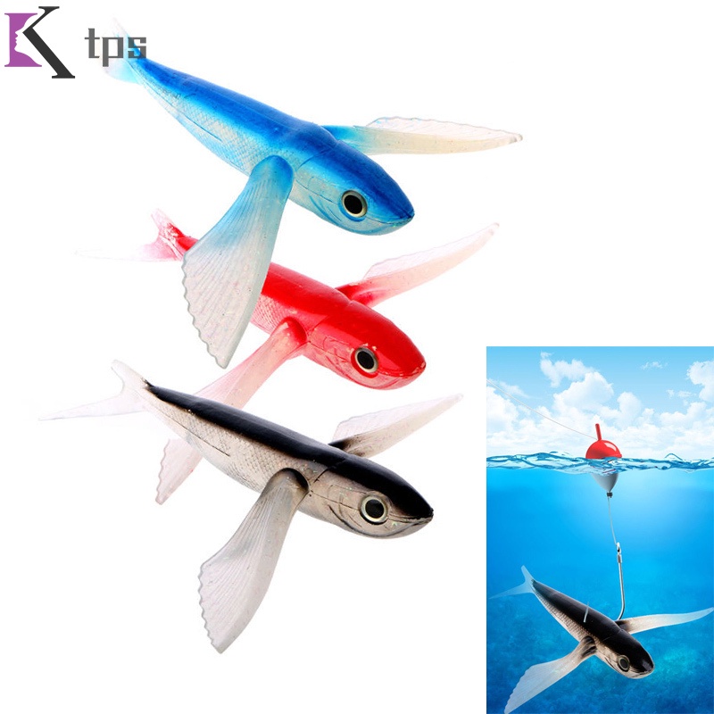 Seawater PVC Fishing Bait Flying Fish Lure Boat Trolling Tuna Mackerel