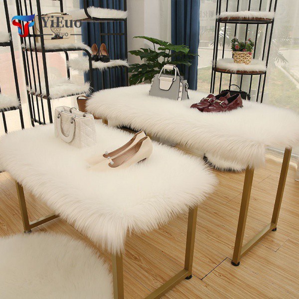 (COD)White Faux Fur Carpet Fluffy Soft Furry Rug Floor Mat Shopee
