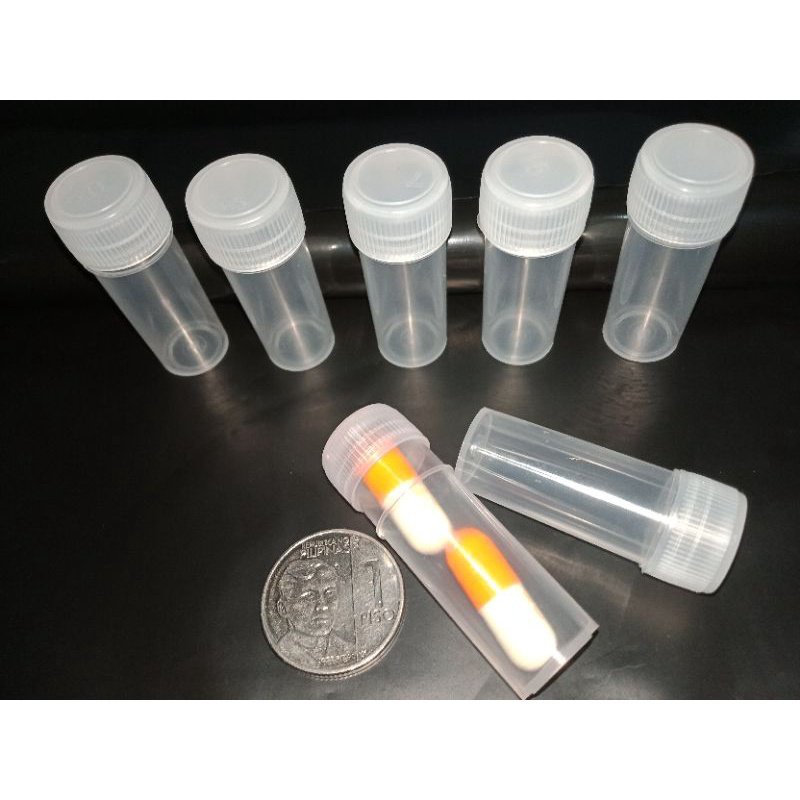 Small Plastic Tube Container Medicine Pill Storage Trinkets Organizer