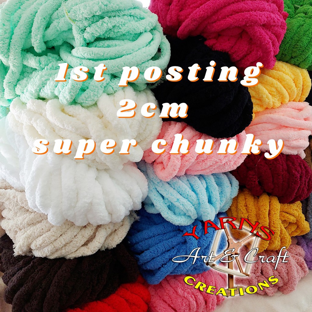 Yarns Art SUPER SOFT AND CHUNKY YARN/ JUMBO CHENILLE YARN/ FOR HAND KNITTING 2 CM THICKNESS