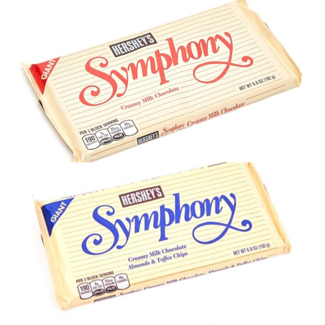 Hershey's Symphony Milk Chocolate W/Almonds Toffee Chips Candy Bar