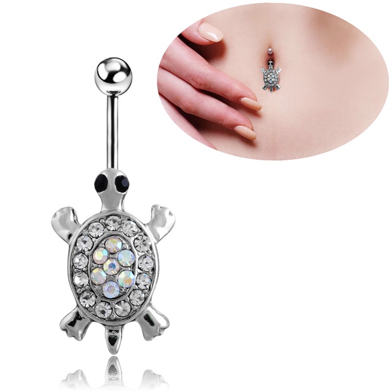 Turtle Belly Ring Navel Body Jewelry Belly Button Rings Zircon Surgical