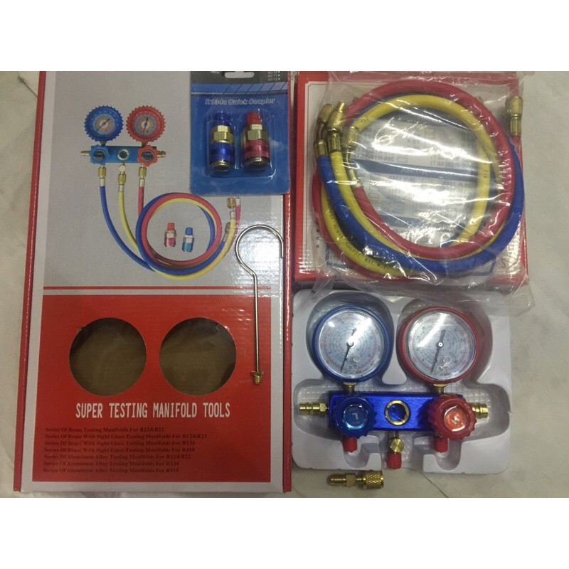 COD R410a Manifold Gauge Set with FREE 1 Adaptor (R410a) Shopee