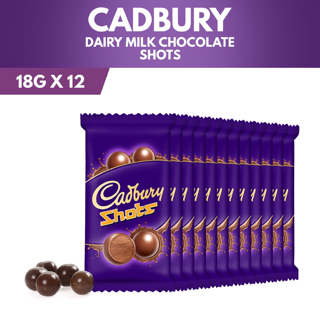 ☸ Cadbury Dairy Milk Chocolate Shots 18g (Set of 12)★12 days delivery