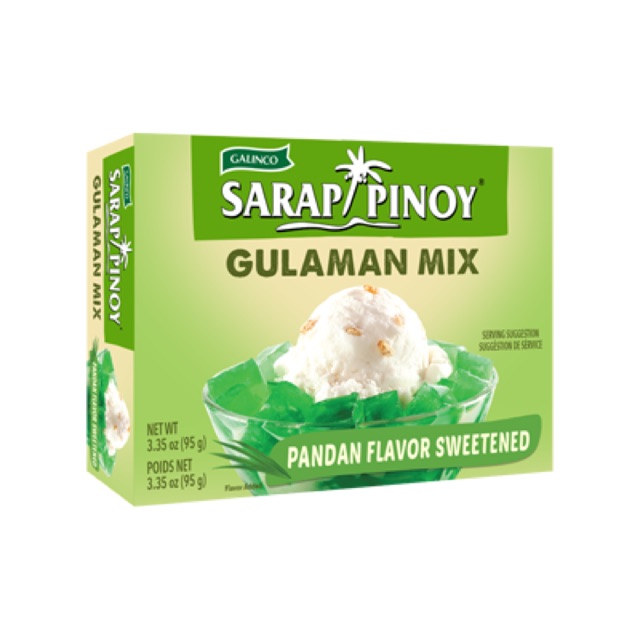 Sarap Pinoy Gulaman Mix (Pandan flavor sweetened) 95grams Shopee