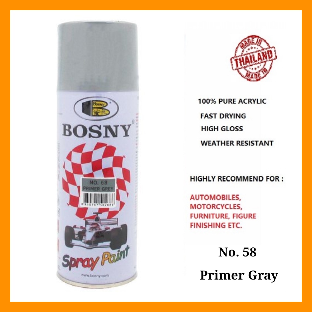 Bosny No. 68 Primer Gray Acrylic Spray Paint 100 Authentic made in