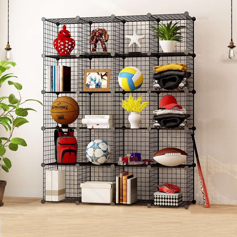 35x35cm DIY Storage Rack Stand Heavy Duty Metal Mesh Organizer