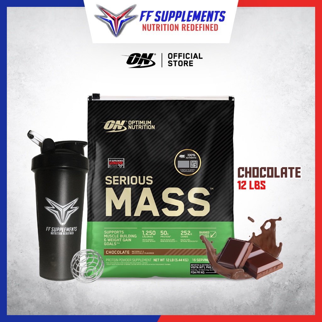 Optimum Nutrition ON Serious Mass Gainer 12lbs with FF Shaker 750ml