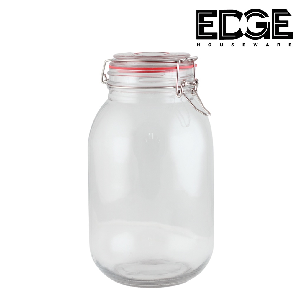 Edge Round Airtight Glass Kitchen Canisters with Glass Lids Mason