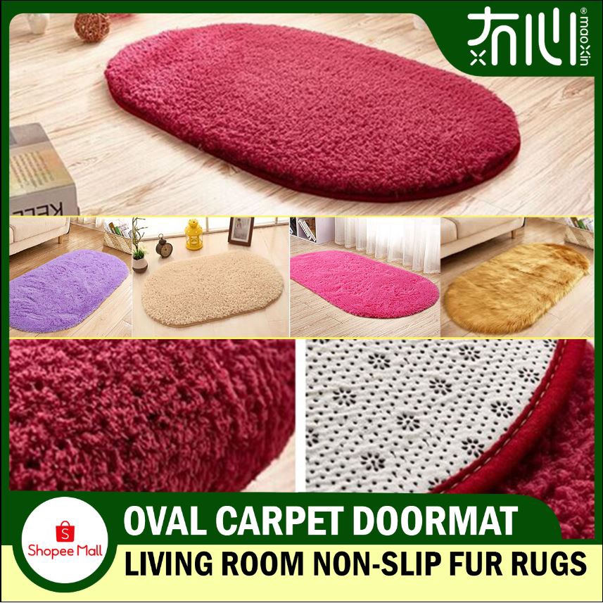 Oval Carpet Doormat Bedroom Door Thick Floor Mat Nonslip Rugs Basahan Living Room Fur Bathroom