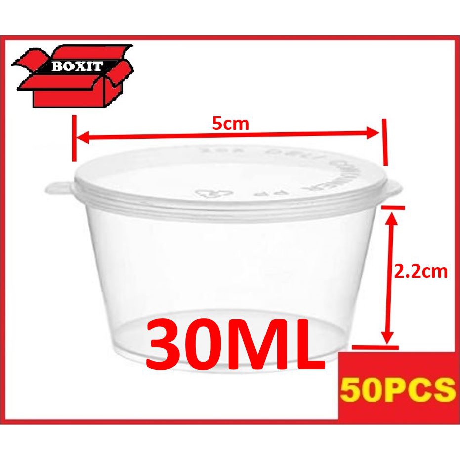 Sauce Cup 30ML / Hinged Cup / Sauce Container / Sauce Plastic Container