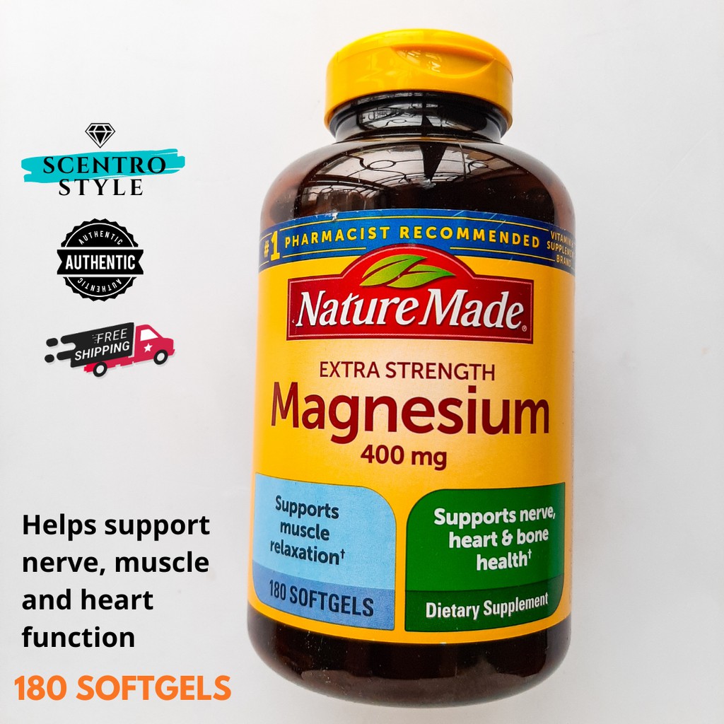 Nature Made Magnesium Extra Strength Magnesium 400 mg Muscle Heart