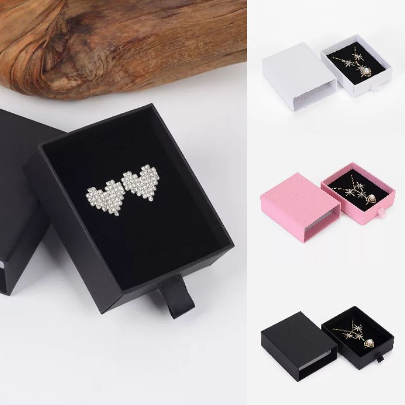 Sliding Jewelry Box with foam Necklace Earring Ring Box Shopee