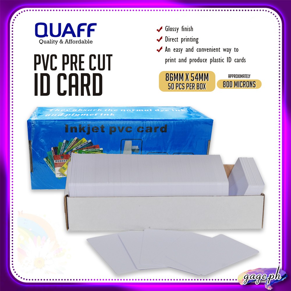 QUAFF Printable PVC PreCut Cards for Direct ID Printing Shopee Philippines