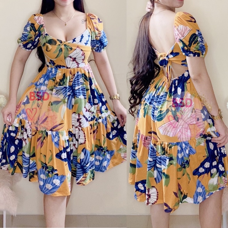 BEST SELLER THALIA SEXY BACK PUFF SLEEVES DRESS Shopee