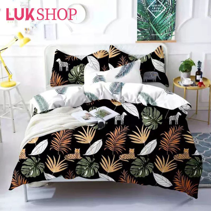 LUK 3in1 Korean Cotton Queen Size Garterized Bedsheet Set 60" * 75" * 7
