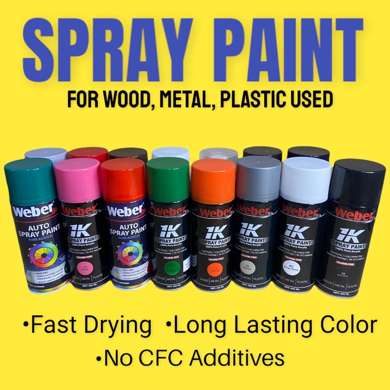 Spray Paint (Different Colors) For Wood , Metal, Plastic Used (400ml