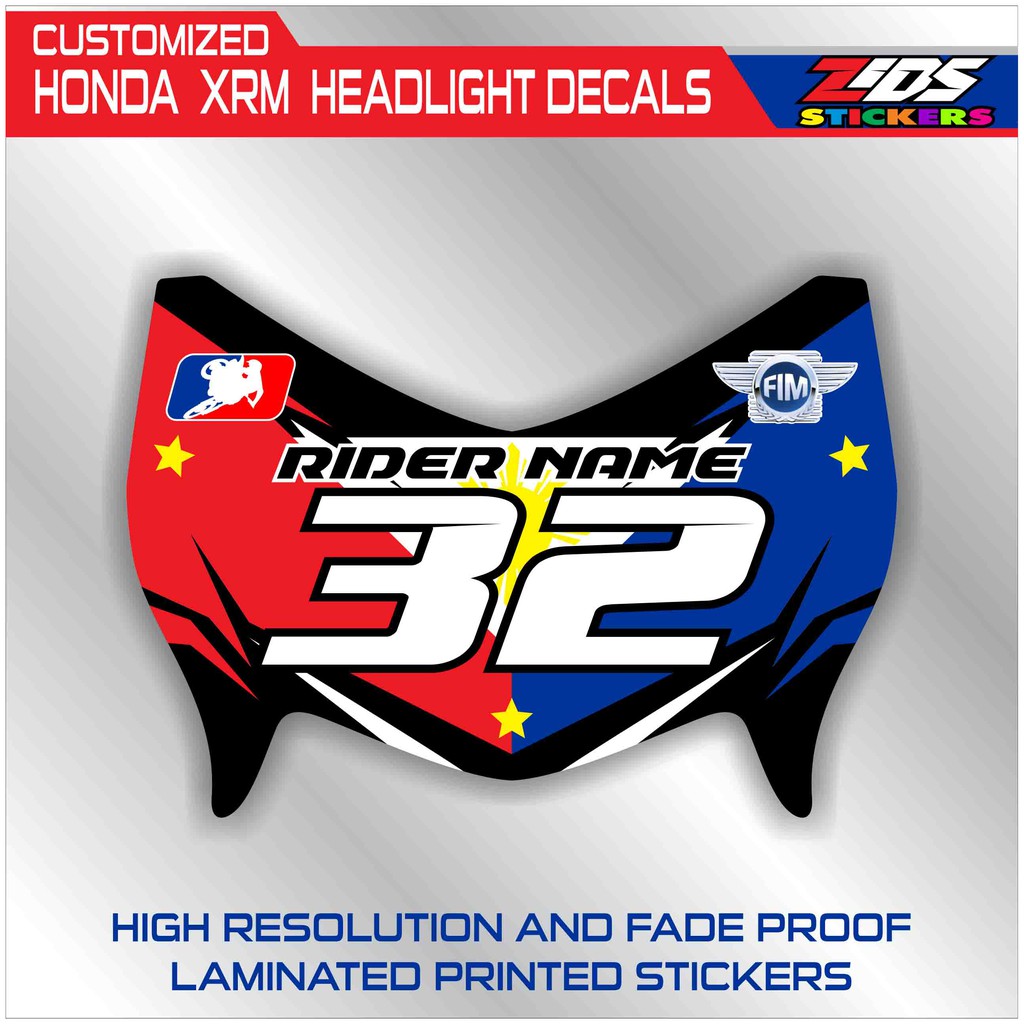 honda xrm 125 customized headlight decals Shopee Philippines