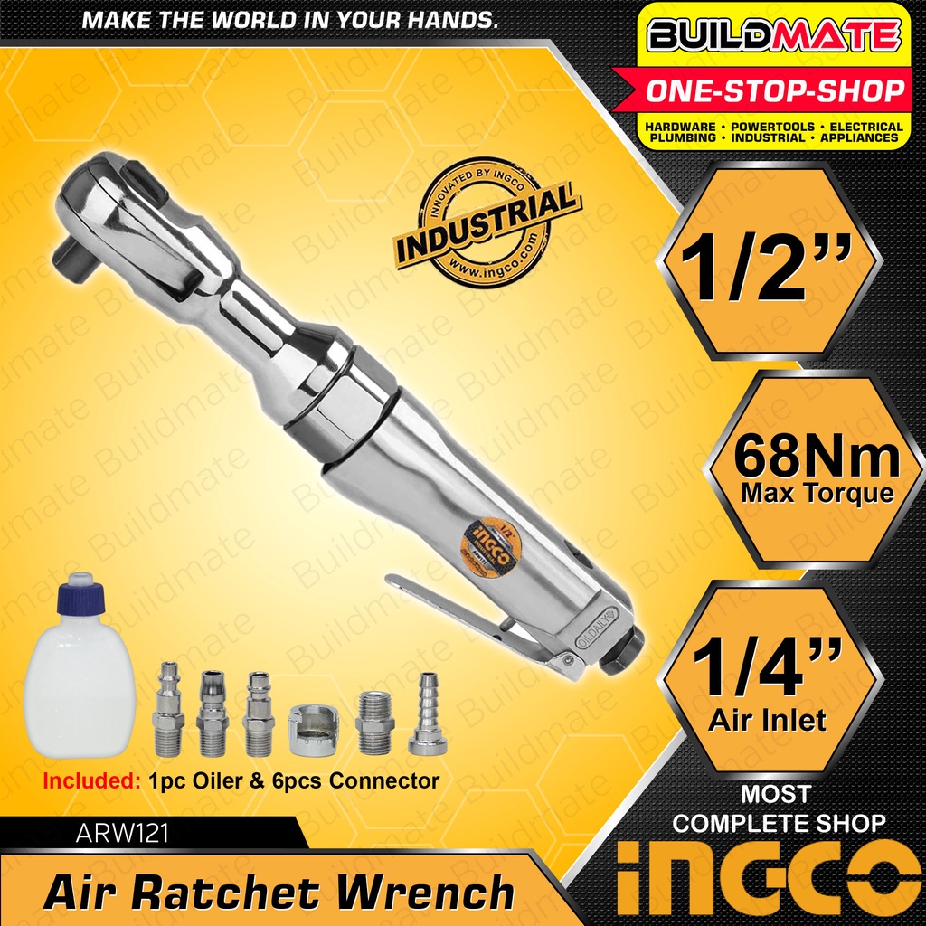 INGCO 1/2 Air Ratchet Wrench Professional Pneumatic Ratchet Wrenches
