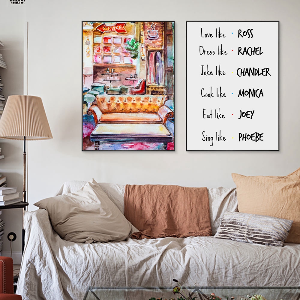 Friends Tv Show Decor Canvas Painting Friends Poster Quotes Couch Wall