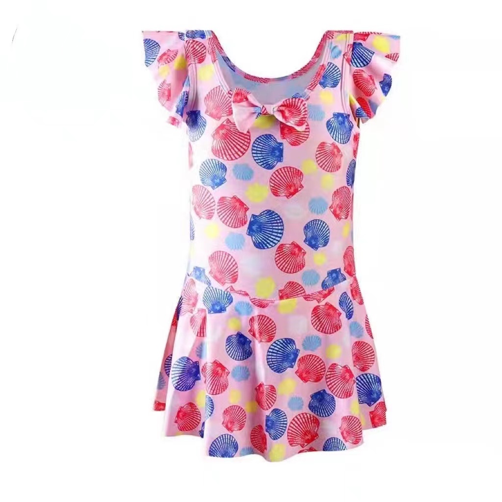 Children's swimsuit girls one piece little princess dress beach cute