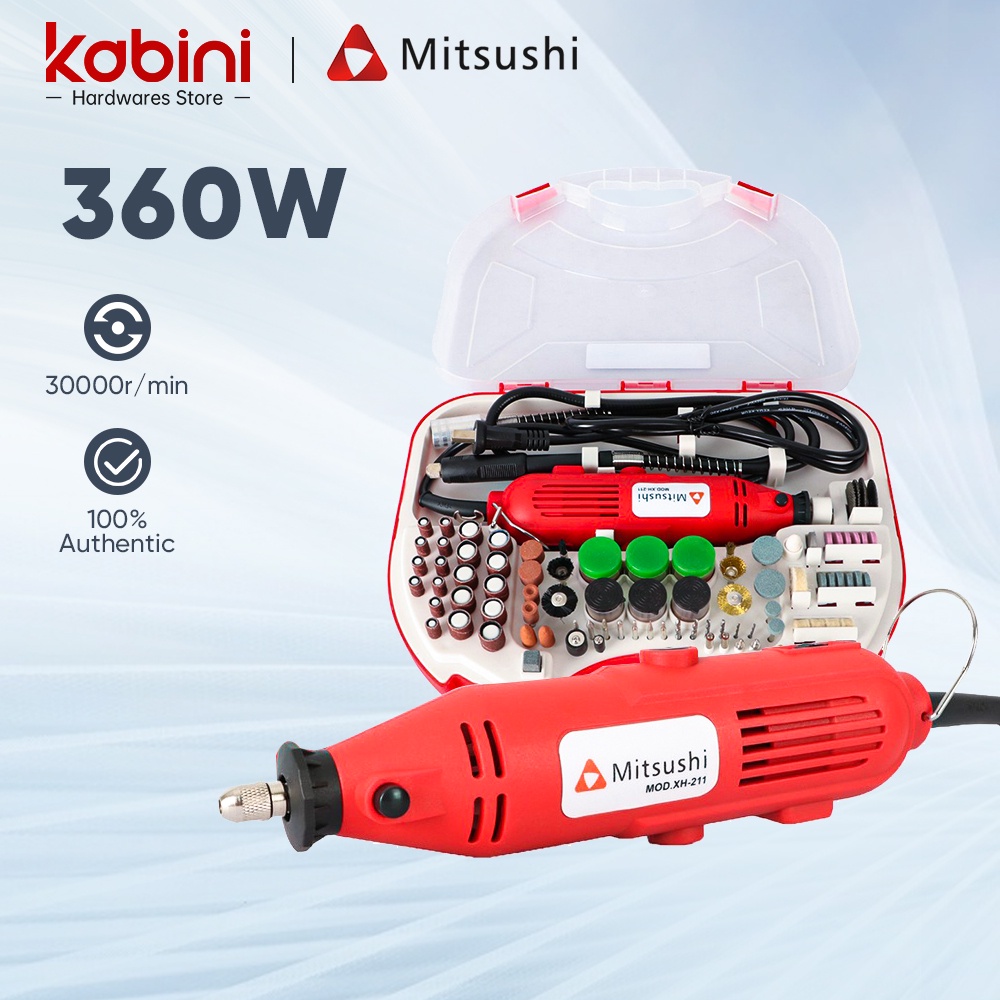 Mitsushi MDKJ211 Mini Electric Die Grinder Set With Accessories for