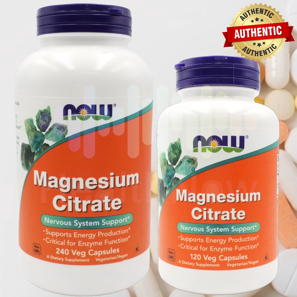 Magnesium Citrate Now Foods 120 Capsules or 240 Capsules Shopee