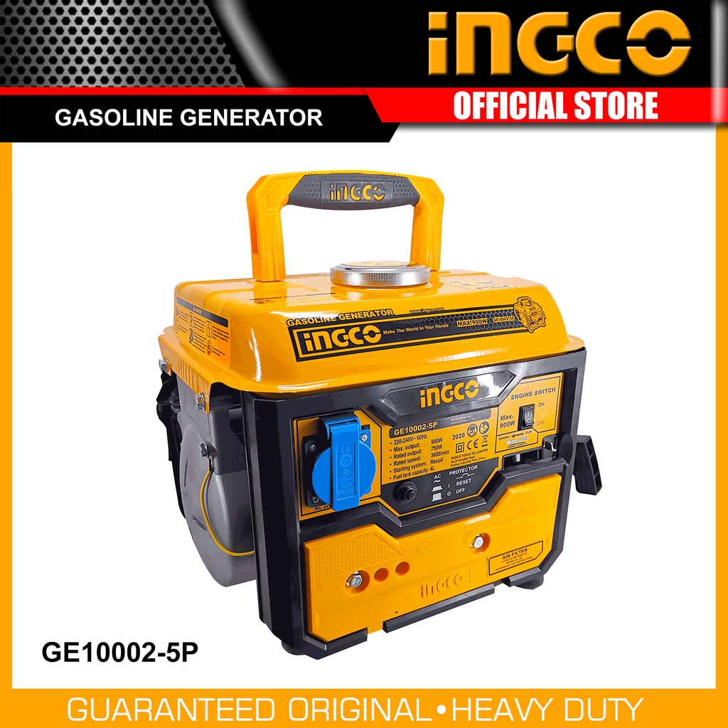 Ingco GE100025P 900W Portable Gasoline Generator 1KVA 2 Stroke Engine