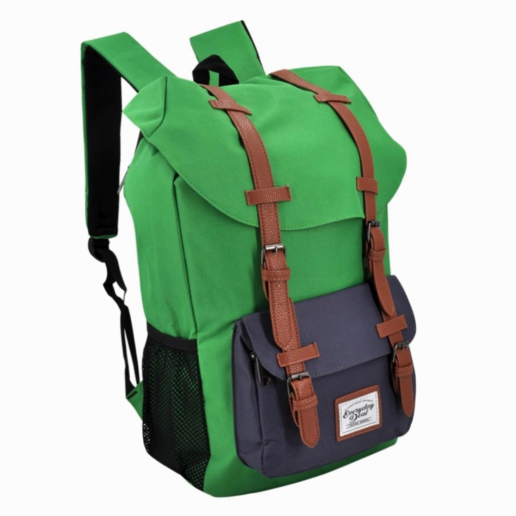 Blank.St Travel Laptop Backpack (Green/Navy ue) Shopee Philippines