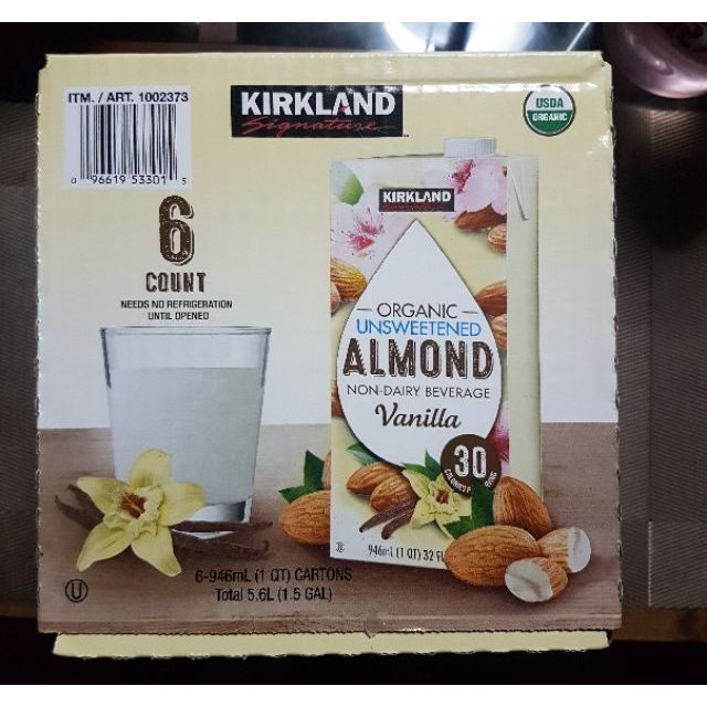 Kirkland Organic Unsweetened Almond Milk Vanilla Shopee Philippines
