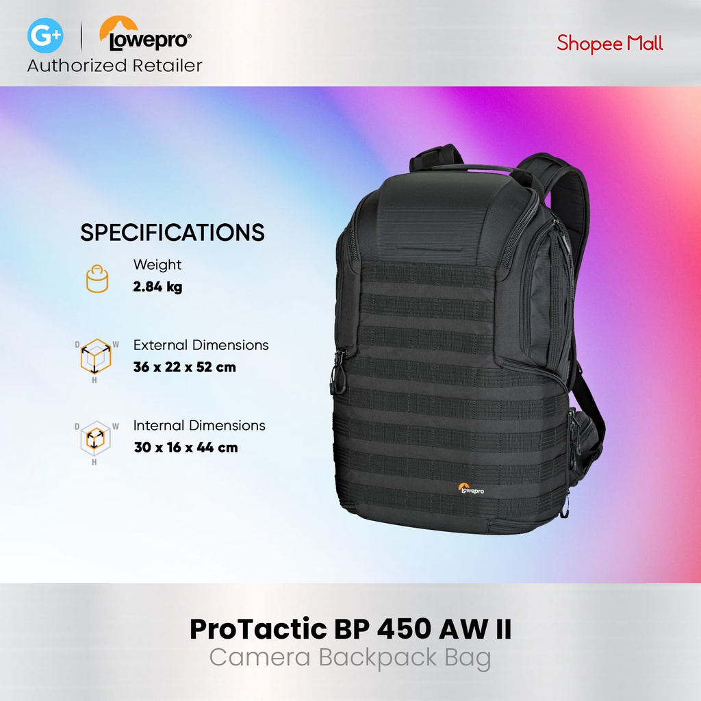 Lowepro ProTactic BP 450 AW II Camera and Laptop Backpack (Black