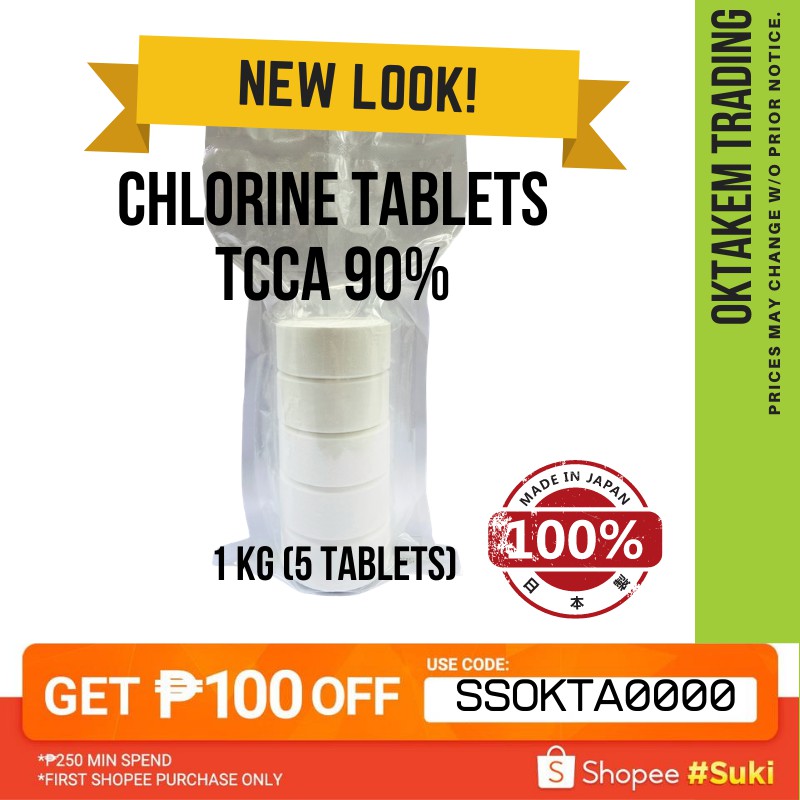 Chlorine Tablets 90 TCCA 1kg for Pool Water Japan Shopee Philippines