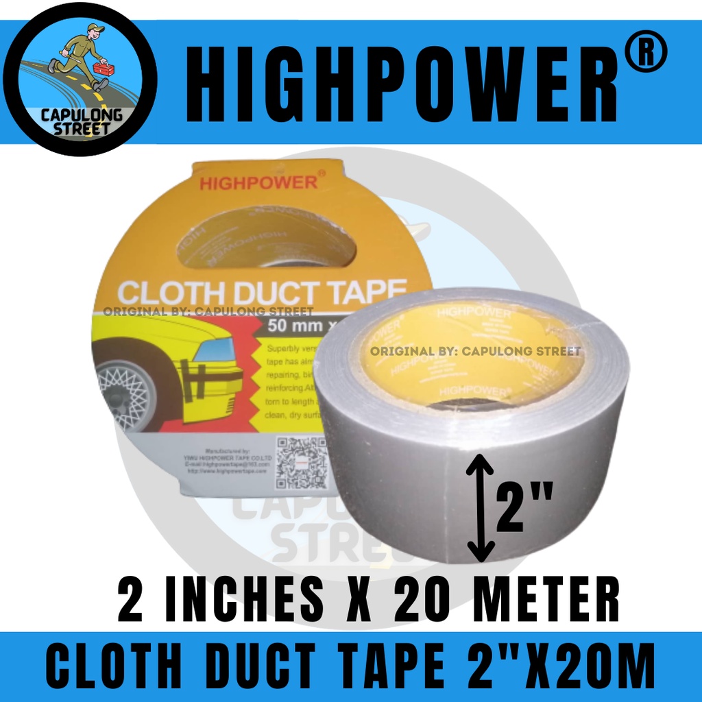 HIGHPOWER Cloth Duct Tape 2inches x 20meters SILVER General