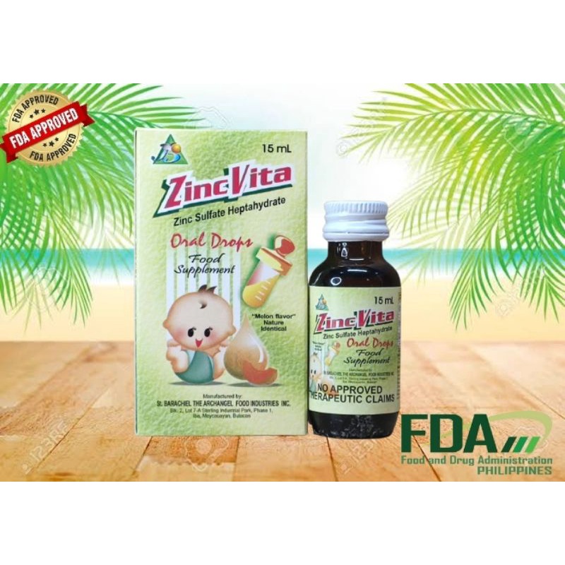 Zinc vita oral drops 15mL (ZINC SULFATE HEPTAHYDRATE) for babies Shopee Philippines