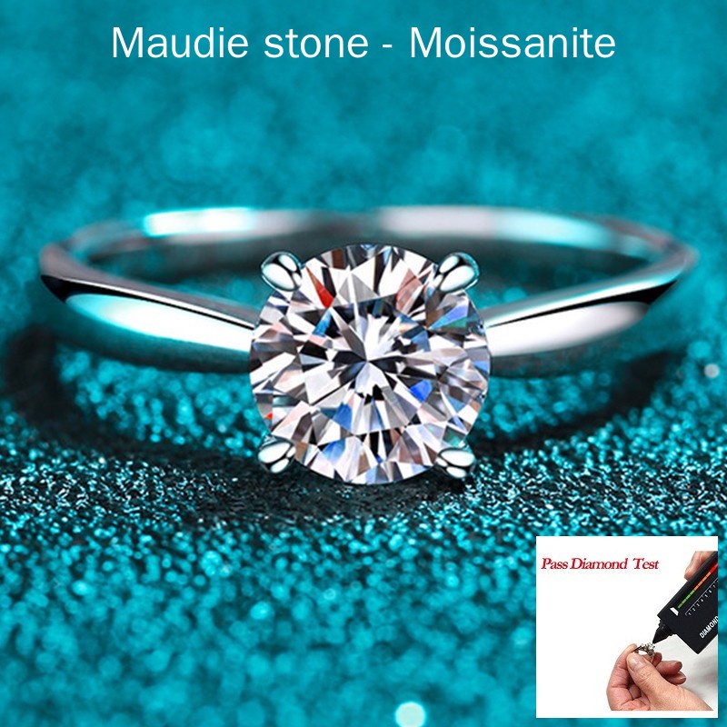 Real Moissanite Diamond Ring With GRA Certification Engagement promise
