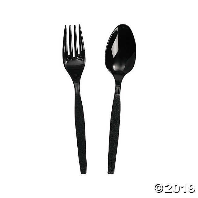 Black Disposable Plastic Spoon and Fork 25pcs Shopee Philippines