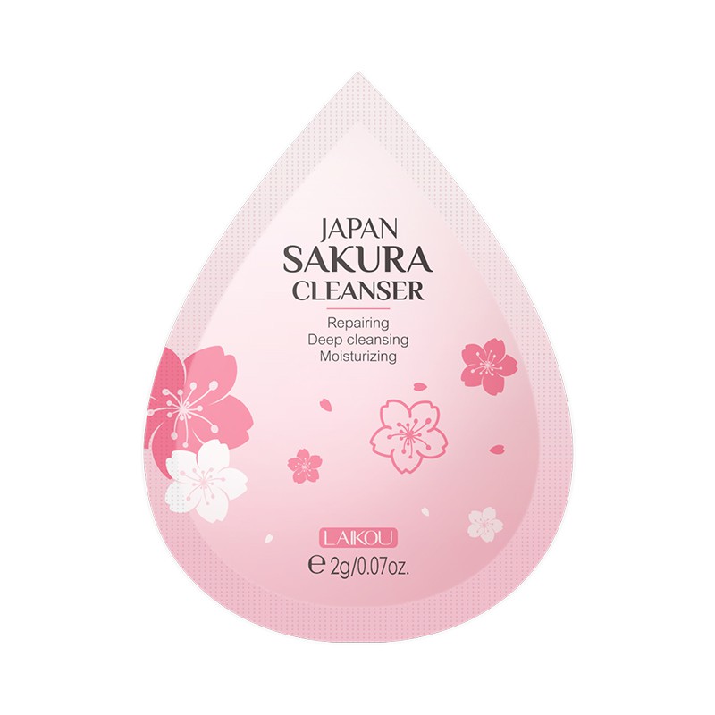 LAIKOU Japan Sakura Face Wash Reduce Spots Cleanser Sachet Whitening Repairing 2g Shopee