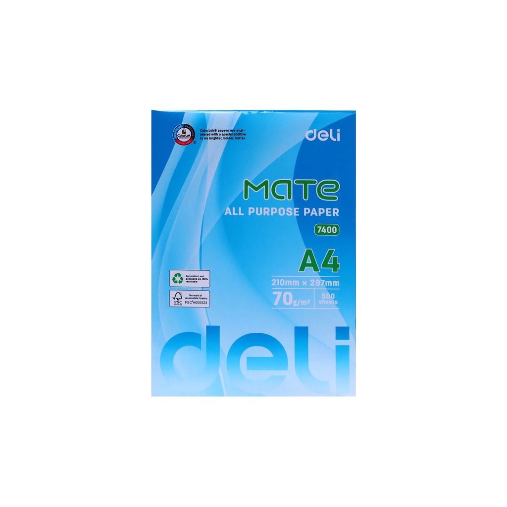 Deli 7401 Mate Multi Purpose A4 Bond Paper 1 Ream (Max. 20 reams per