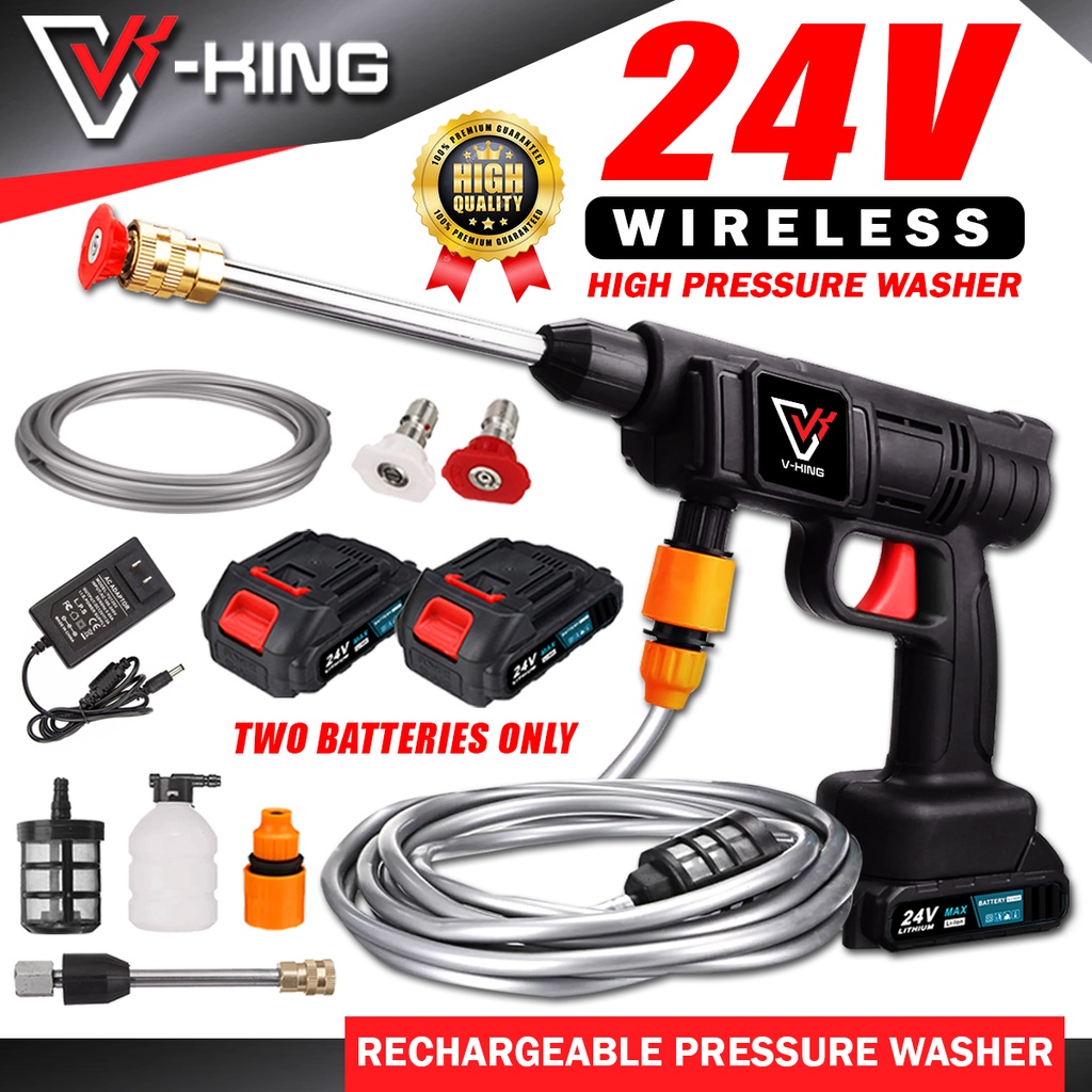 VKING Cordless Pressure Car Washer Adjustable Nozzle Portable Power